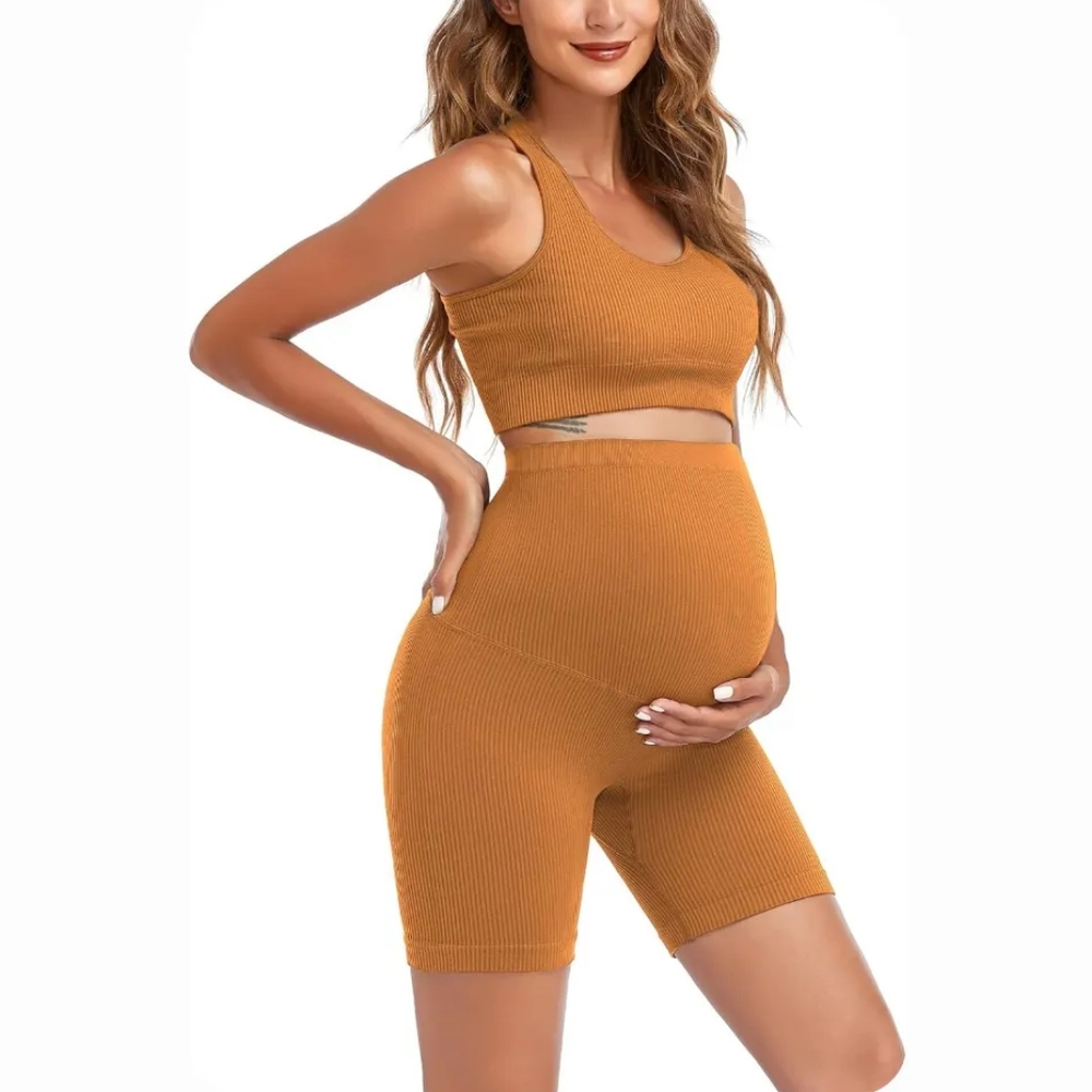 Maternity 2 Piece Bra and Shorts Set Yoga
